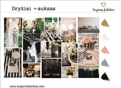 Vestuviu tendencijos 2018 2019 geometrija modernu egzotika netradicines vestuves svajoniufabrikas dekoras idejos Milda Kubiliene kupolas renginiams ideja spalvu moodboard wedding black white